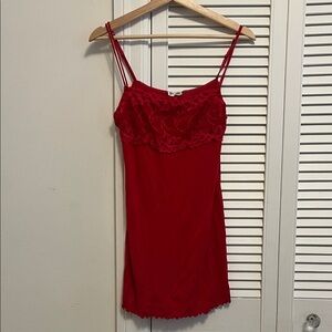 Felina Red Lace Detail Top